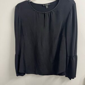 Charlotte Russo Black Relaxed Long Sleeve Blouse